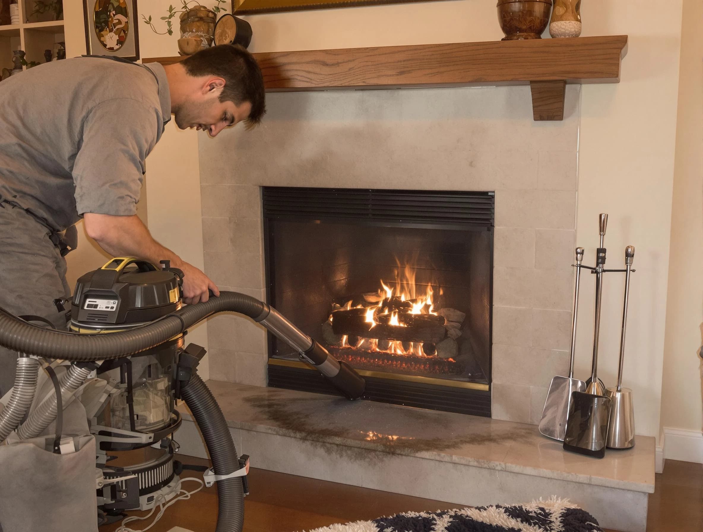 Routine fireplace upkeep by Alpharetta Chimney Sweep in Alpharetta, GA