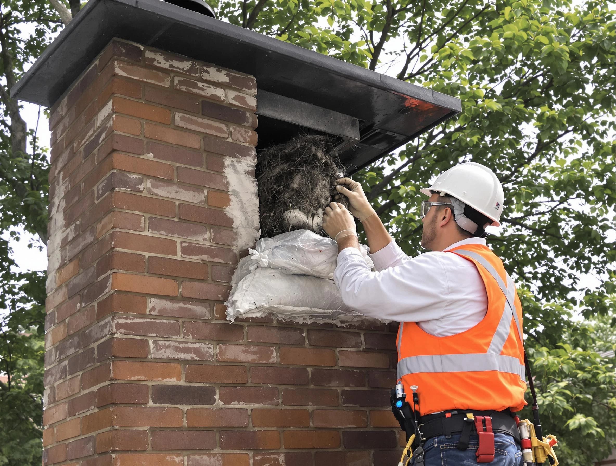 Humane removal of debris and animals by Alpharetta Chimney Sweep in Alpharetta, GA