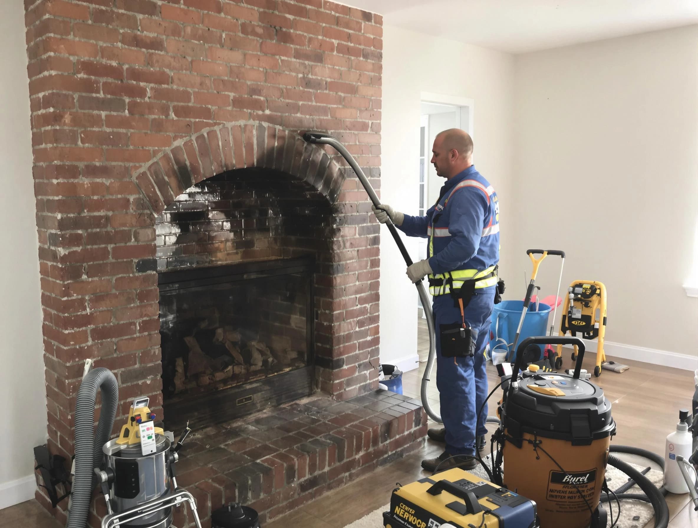 Alpharetta Chimney Sweep expert performing detailed chimney sweep in Alpharetta, GA