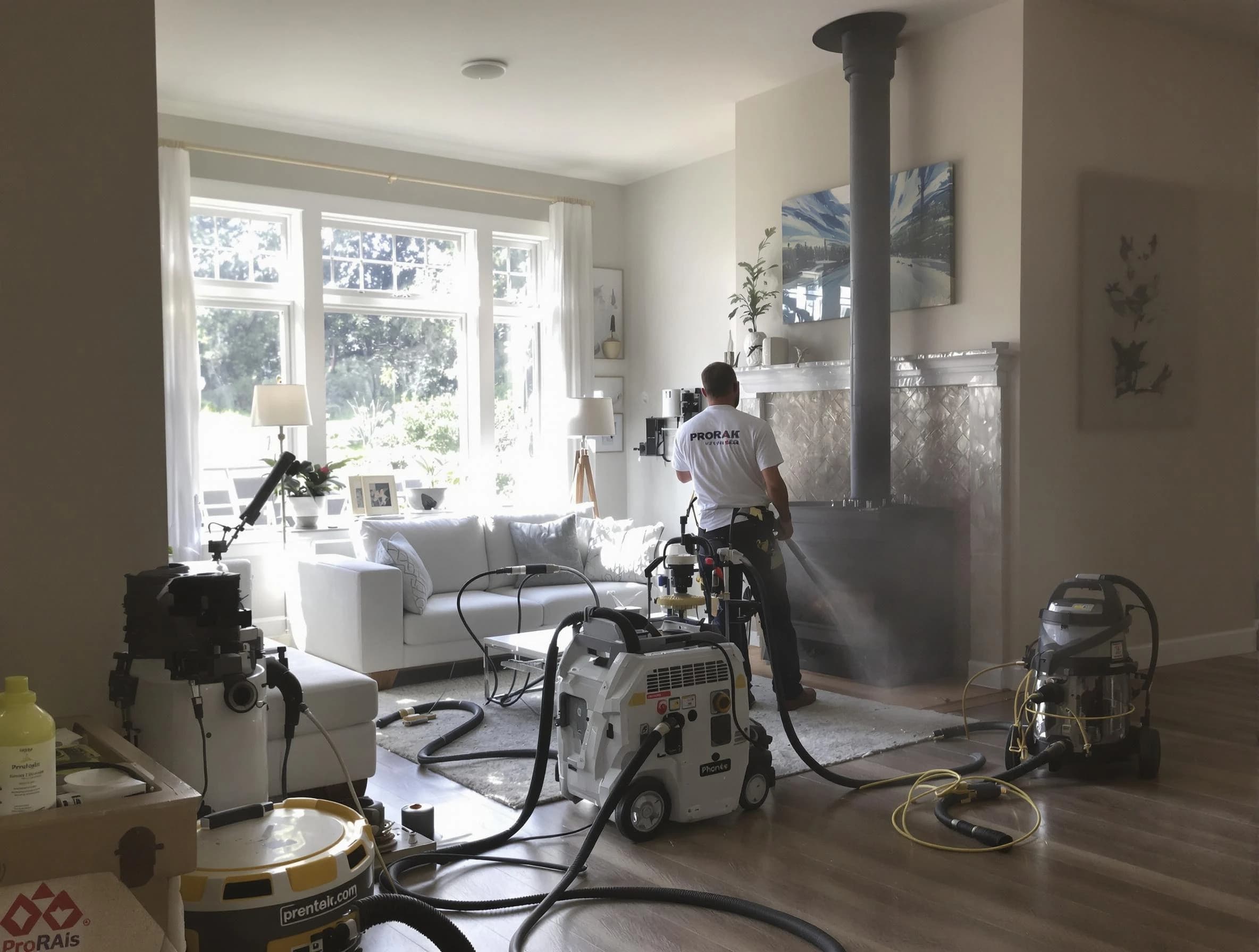 Soot removal service by Alpharetta Chimney Sweep for a fireplace in Alpharetta, GA