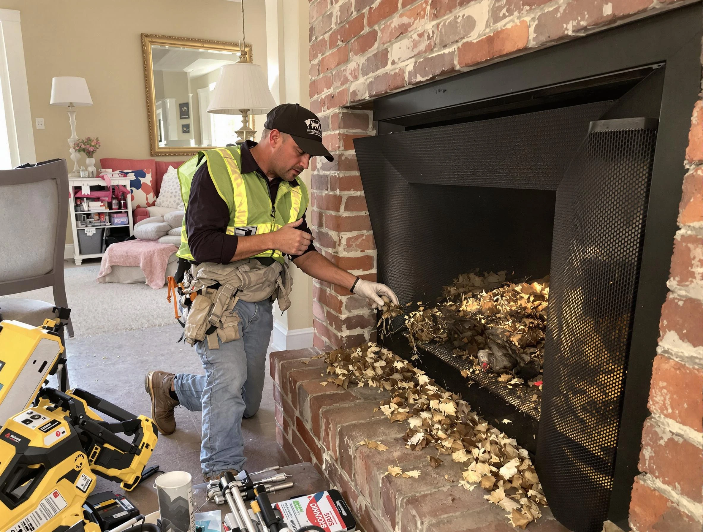 Safe screening installation by Alpharetta Chimney Sweep in Alpharetta, GA