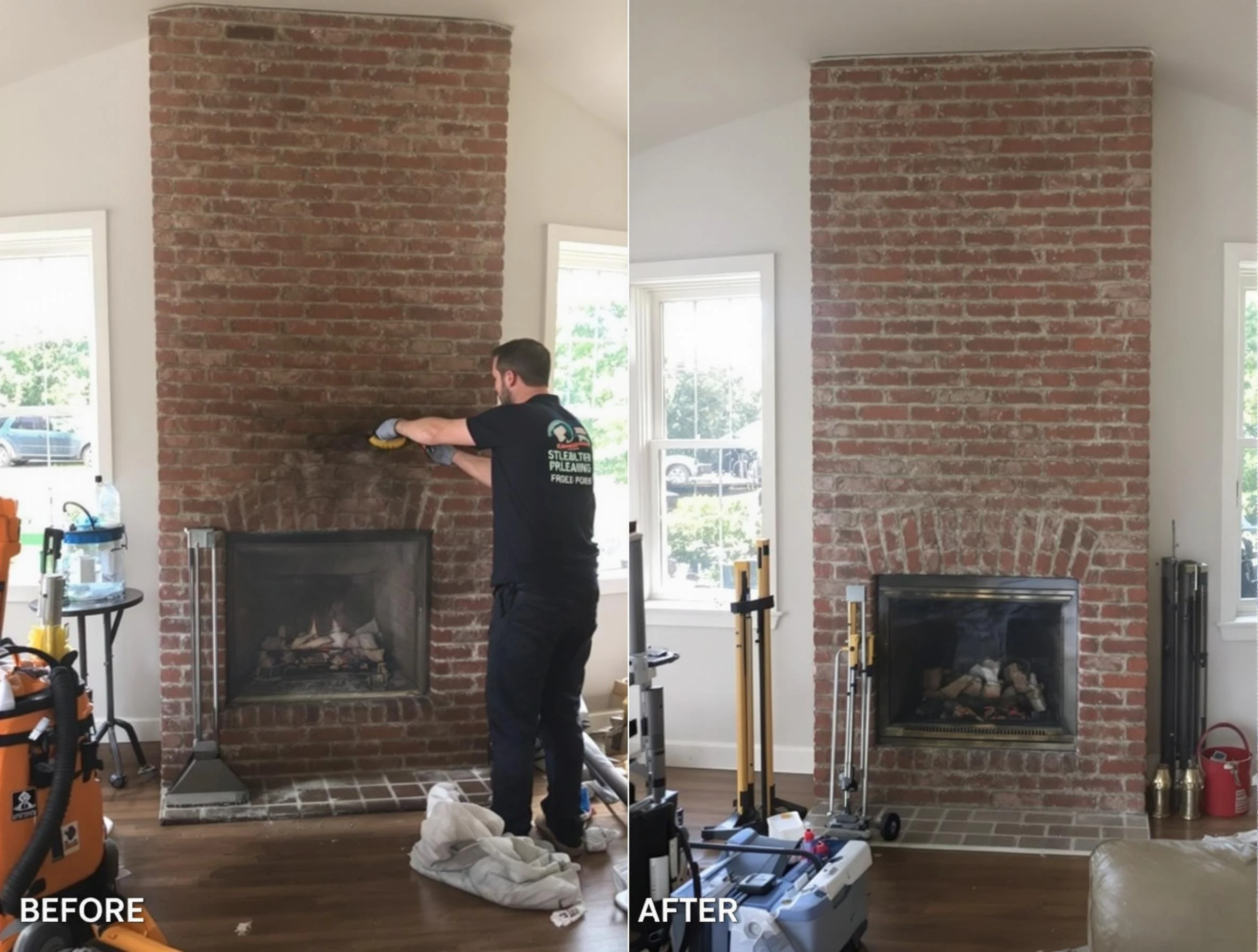Finished chimney sweeping service by Alpharetta Chimney Sweep in Alpharetta, GA