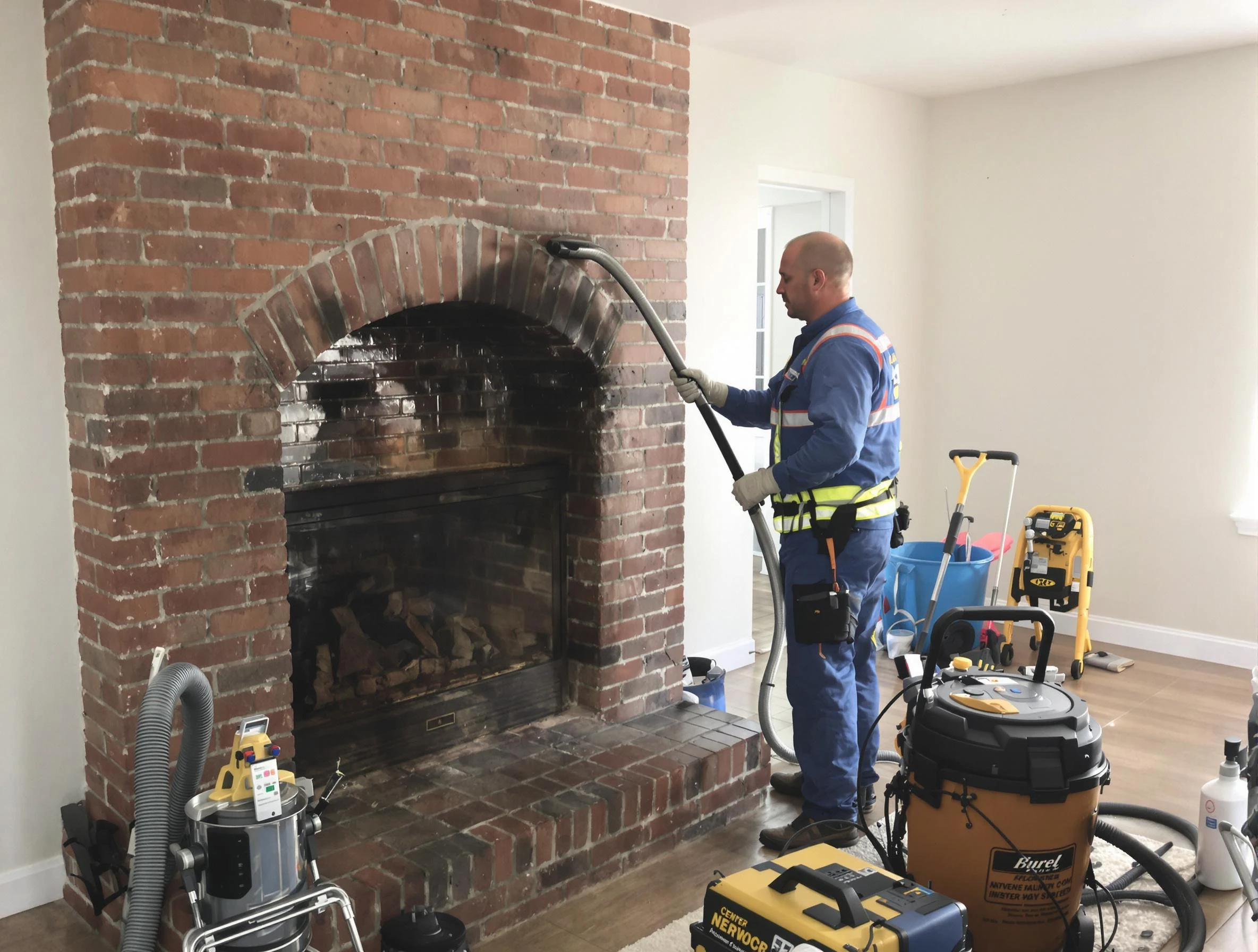 Alpharetta Chimney Sweep expert performing detailed chimney sweep in Alpharetta, GA