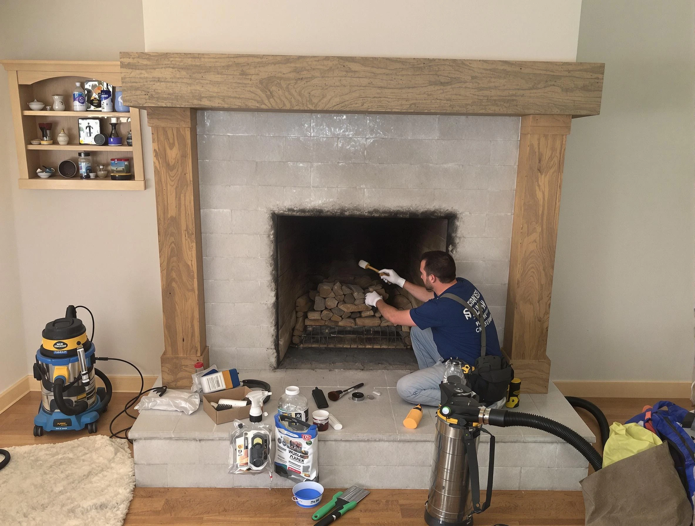 Detailed creosote removal process by Alpharetta Chimney Sweep in Alpharetta, GA