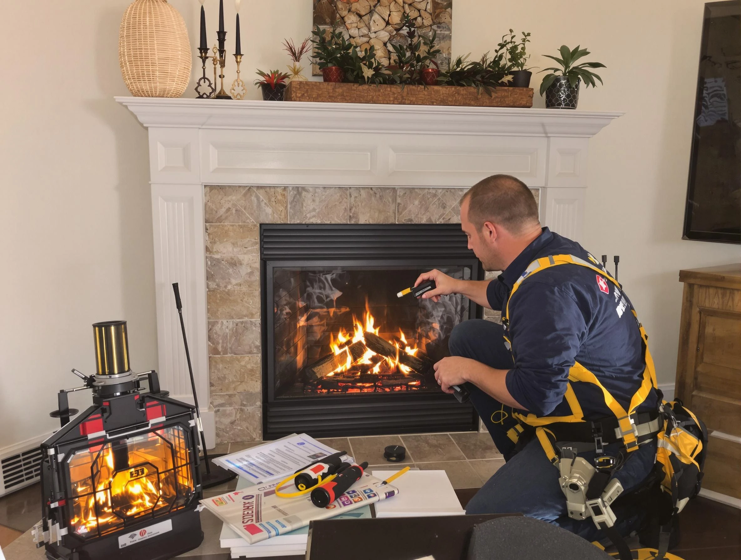 Safety-focused fireplace inspection by Alpharetta Chimney Sweep in Alpharetta, GA